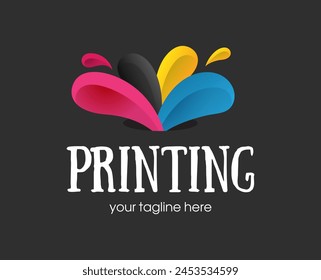 Design-Vorlage für Digitaldruck-Logos. In: Typografy Modern Sign. In: Polygraphy and Print Factory. Express Presse und Fotokopie Studio. 