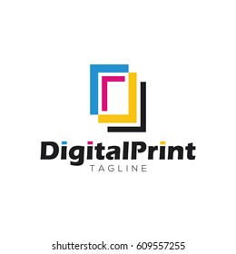 Digital Print Logo Design Template Stock Vector (Royalty Free ...