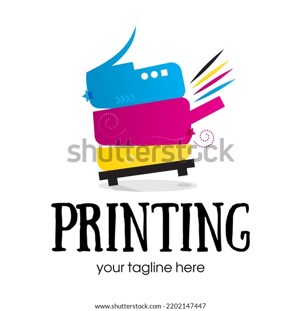 Digital Print Logo Design Template Typography Stock Vector (Royalty ...