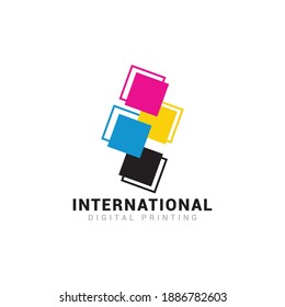 Digital print logo icon vector template.