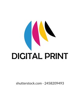 Design der Vektorgrafik mit Digitaldrucklogo 