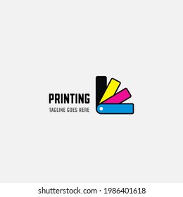 Digital print and printing logo design template. Vector illustration.
