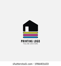 Plantilla de diseño de logotipo de impresión e impresión digital. Ilustración vectorial.