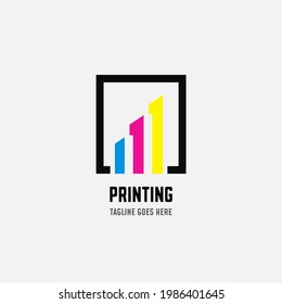 Plantilla de diseño de logotipo de impresión e impresión digital. Ilustración vectorial.