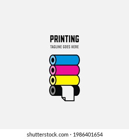 Digital print and printing logo design template. Vector illustration.