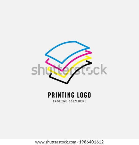 Digital print and printing logo design template. Vector illustration.