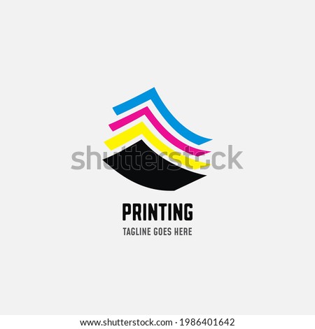Digital print and printing logo design template. Vector illustration.