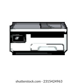 digital printer paper game pixel art retro vector. bit digital printer paper. old vintage illustration