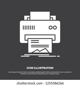 Digital, printer, printing, hardware, paper Icon. glyph vector symbol for UI and UX, website or mobile application