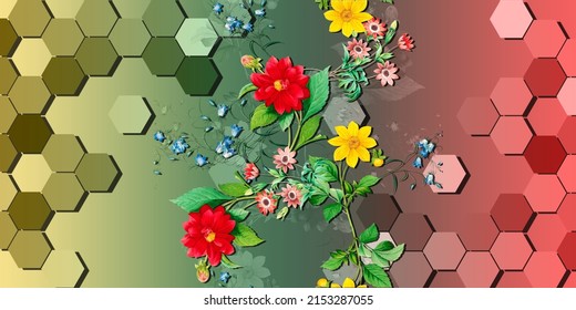 Impresión digital, fondo de patrón de floral de fondo abstracto