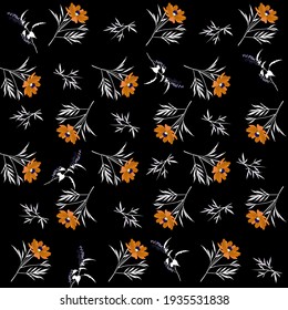 Digital printing with flowers seamless