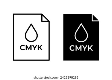 Digital printing icon vector set. Cmyk print symbol