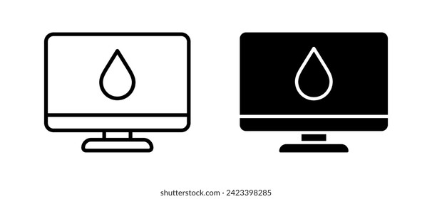 Digital printing icon vector set. Screen print icon