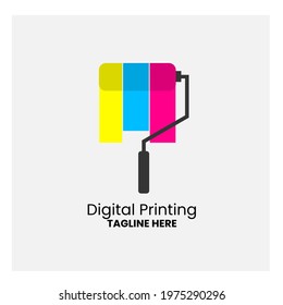 Digital printing logo design template, Flat design graphic image concept