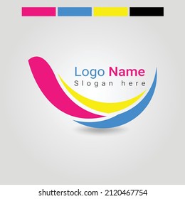 Digital printing logo design template vector