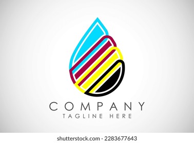 Digital printing logo design template. Logo for print shop polygraph and print factory. Vector illustration.