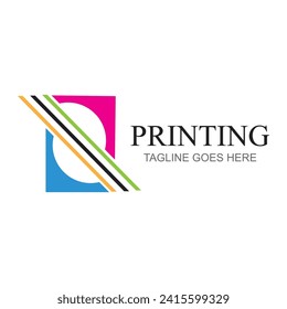 Digital printing logo design template. Logo for print shop polygraph and print factory. Vector illustration