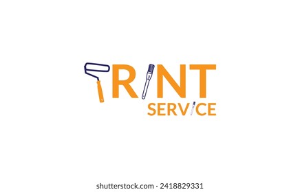 Digital printing logo design template. Logo for print shop polygraph and print factory.