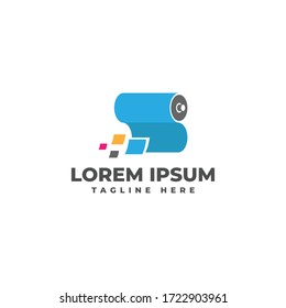 Digital Printing Logo Vector Icon Illustration