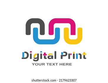 Digital printing or photo printing. Vector template of a logo, sticker or sticker for creative design and thematic design. Flat style