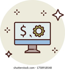 Digital Printing Software Concept Vector Color Icon design, CAD Application Symbol, additive manufacturing Symbol on white background