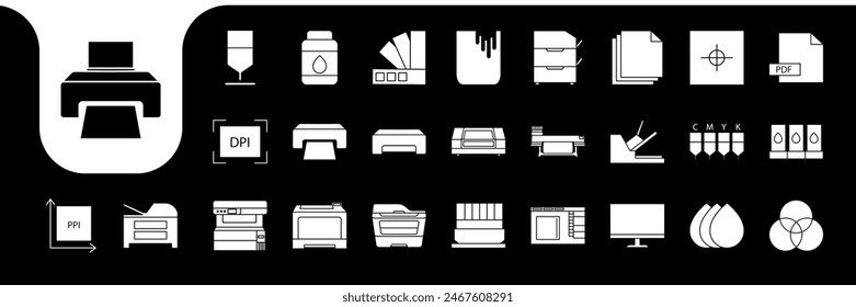 digital printing tools modern icon vector designs