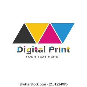 Digital printing. Vector template for a logo, sticker or sticker for creative design and thematic design. Flat style