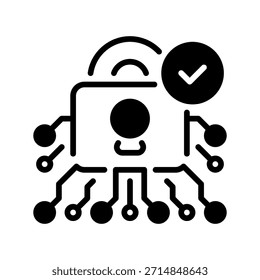 Icono de línea de Política de privacidad digital, símbolo de esquema para seguridad de datos, protección de Web, seguridad cibernética, bloqueo de Internet y confidencialidad en línea. Icono de signo de Vector.