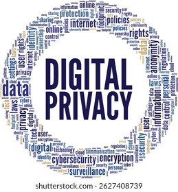 Digital Privacy word cloud conceptual design isolated on white background.