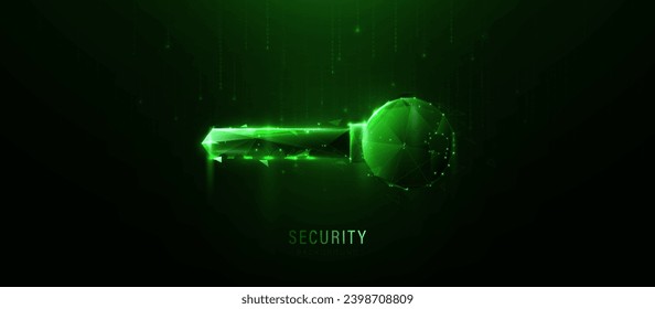 Digital private key. cyber security privacy. Data protection. Antivirus. Low polygonal and wireframe lines. Illustration vector