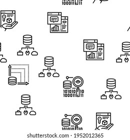 Digital Processing Vector Seamless Pattern Thin Line Illustration