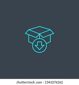digital product concept blue line icon. Simple thin element on dark background. digital product concept outline symbol design. Can be used for web and mobile UI/UX