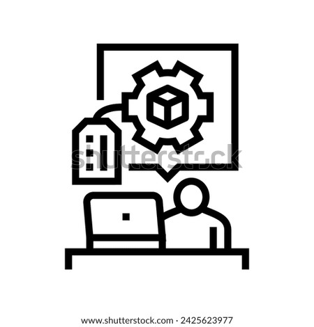digital product creation line icon vector. digital product creation sign. isolated contour symbol black illustration