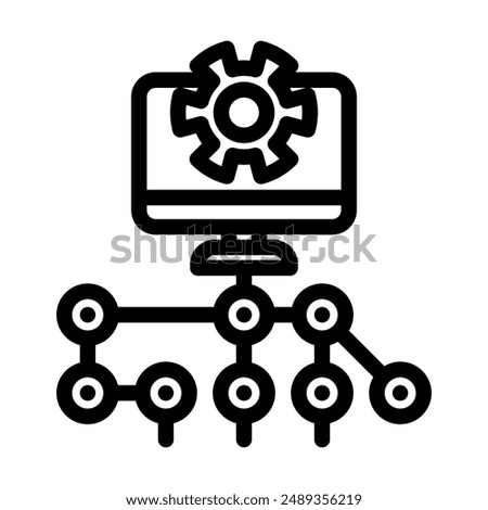 digital product creation line icon vector. digital product creation sign. isolated contour symbol black illustration