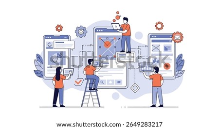 Digital Product Development Team Collaborating on Creative Web Design and User Interface Engineering Solutions