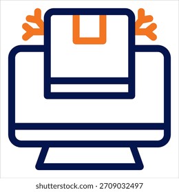 Ícone Duotônico do Produto Digital. Ilustração de vetor simples no plano de fundo branco