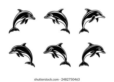 a digital product features a beautifully crafted graphics design file depicting a dolphin in a sleek and dynamic pose. 