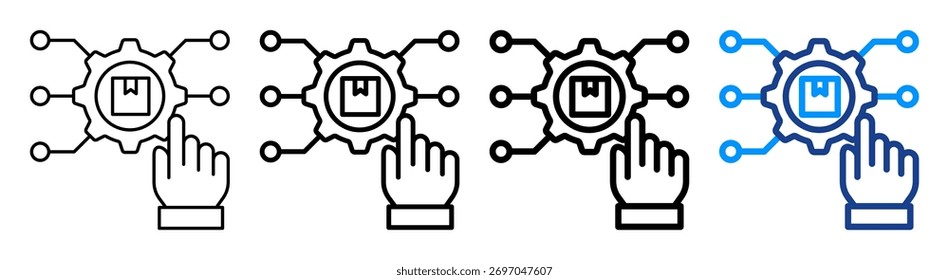 Digitales Produktsymbol Sammlungssatz mit unterschiedlichen Umrissen