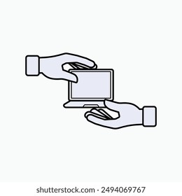 Digital Product Icon. Presented Device Symbol - Vector. 