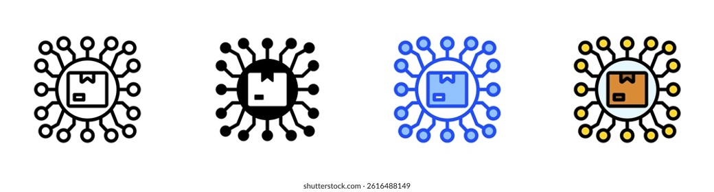 Digital Product Icon Set With Multiple Style Collection