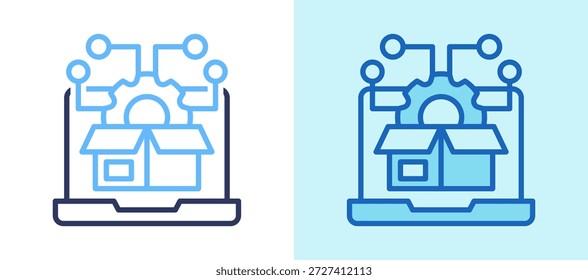 Ícone de produto digital branco azul Ilustração de vetor