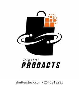 Logotipo do produto digital, este logotipo é usado para empresas de produtos digitais, o significado do logotipo simboliza um produto digital que é feito apenas uma vez, mas pode ser vendido muitas vezes