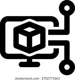 Producto digital, Producto virtual, icono de esquema de digitalización