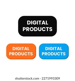 Digital products services button icon label sign design vector
