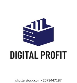 digital profit investment flat minimalist logo design