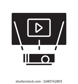 Icono plano del color del proyector digital. Elemento aislado de Vector. Trazo editable.