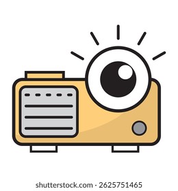 
digital projector icon yellow illustration