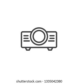 Digital projector line icon. linear style sign for mobile concept and web design. Presentation, movie, film, media projector outline vector icon. Symbol, logo illustration. Pixel perfect vector 
