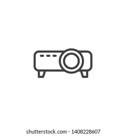 Digital projector line icon. linear style sign for mobile concept and web design. Video projector outline vector icon. Symbol, logo illustration. Vector graphics