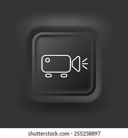 Digital Projector on Black  Bevel Square Buttons